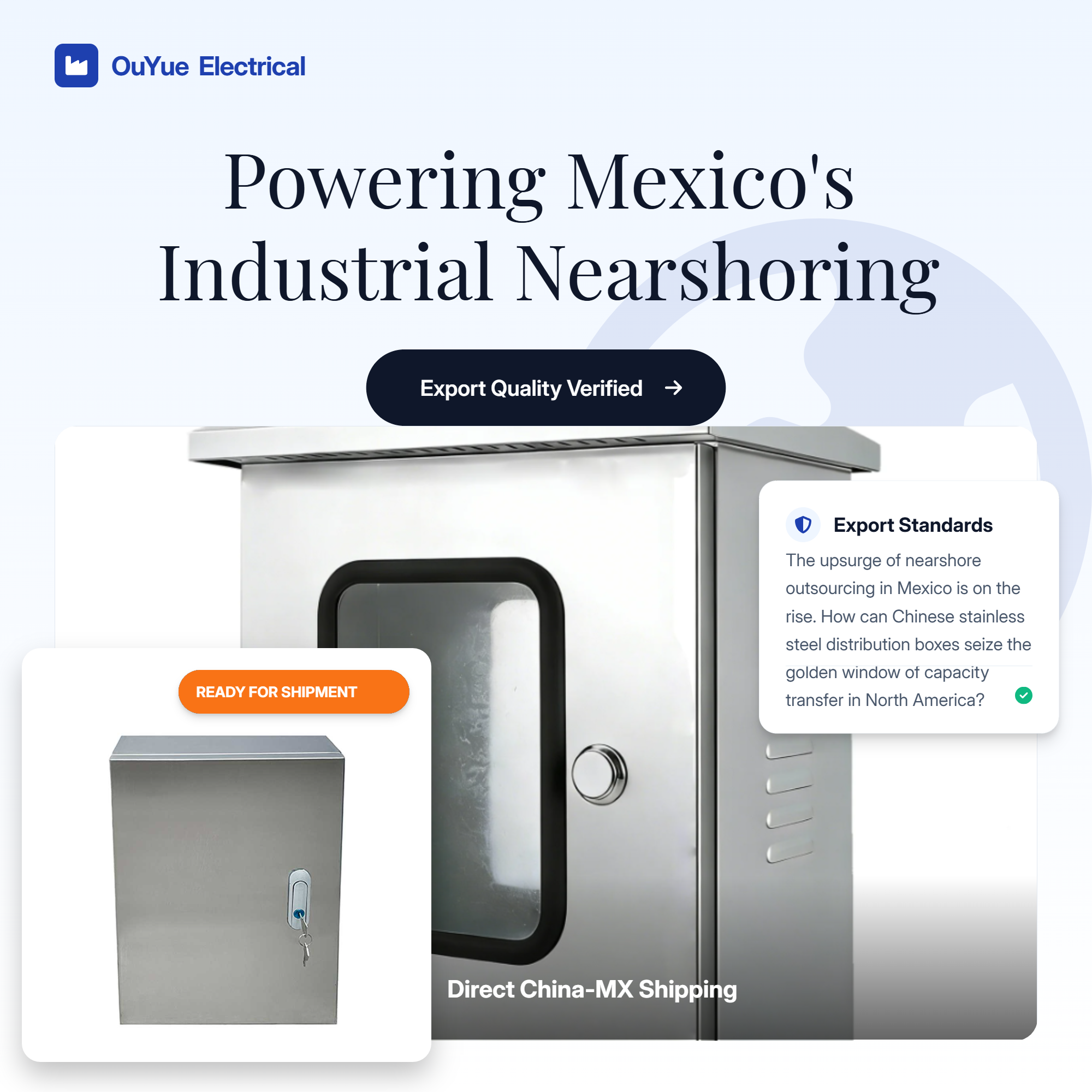 Creșterea externalizării nearshore în Mexic este în creștere. Cum pot cutiile de distribuție din oțel inoxidabil chinezesc să profite de fereastra de aur a transferului de capacitate în America de Nord?
