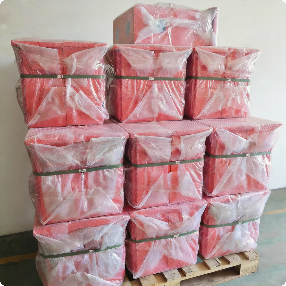 Cutiile de distribuție portocalii produse de Ouyue Factory sunt pe cale să fie exportate în Statele Unite